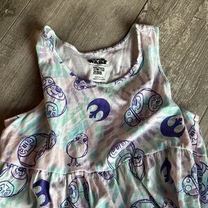 Star Wars Sleeveless Dress with Purple and Blue Print